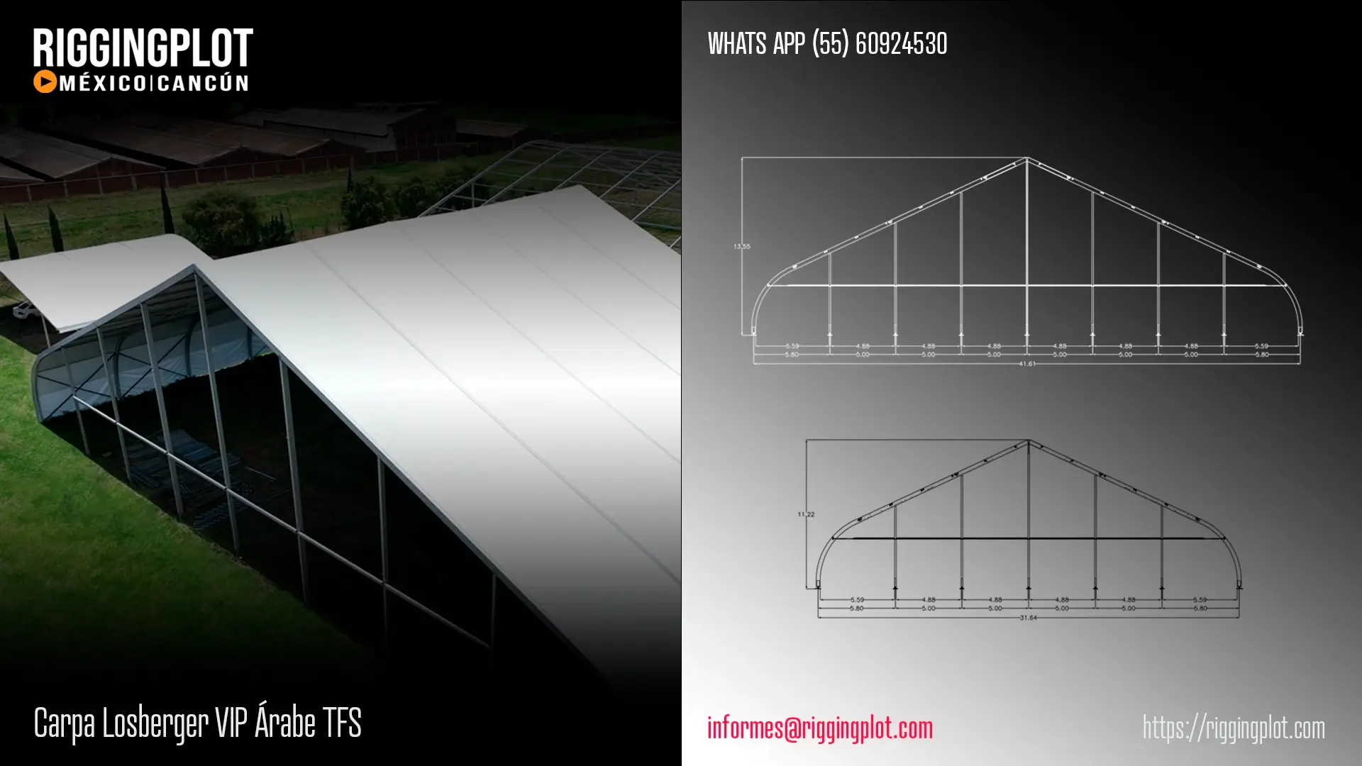ficha técnica carpa losberger pabaellón árabe riggingplot MÉRIDA