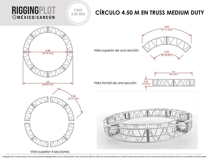 FICHA TÉCNICA TRUSS CIRCULAR CMD 4.5M DÍAMETRO MÉRIDA