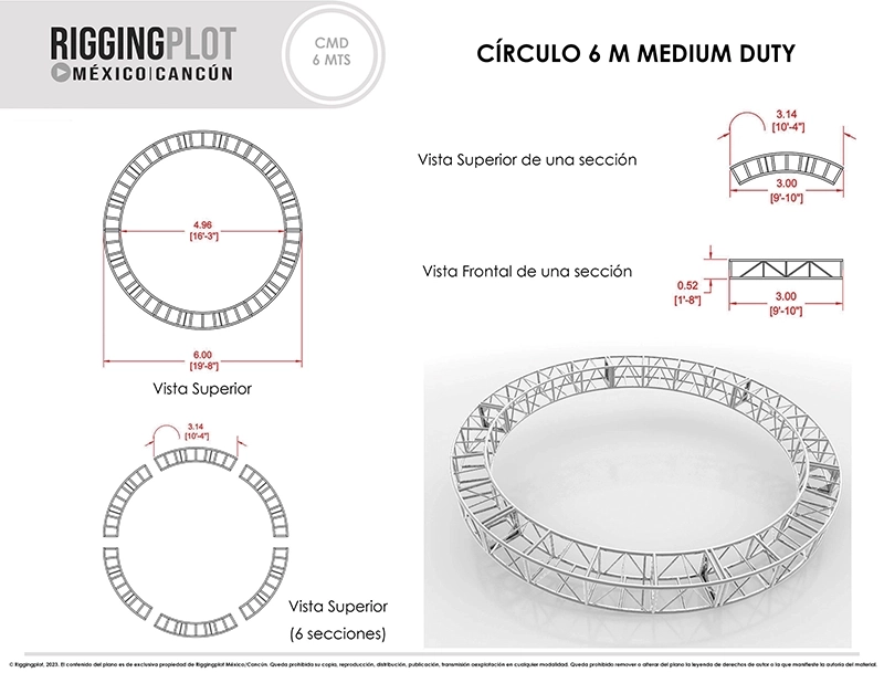 TRUSS CIRCULAR CMD 6MTS DIAMETRO MÉRIDA