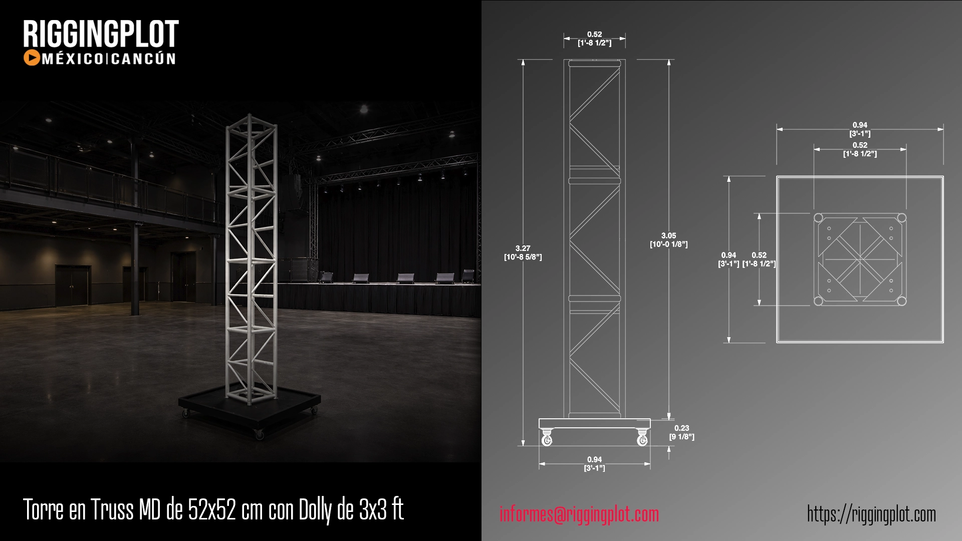 FICHA TÉCNICA TORRE DE TRUSS MD DE 10FT EN DOLLY merida