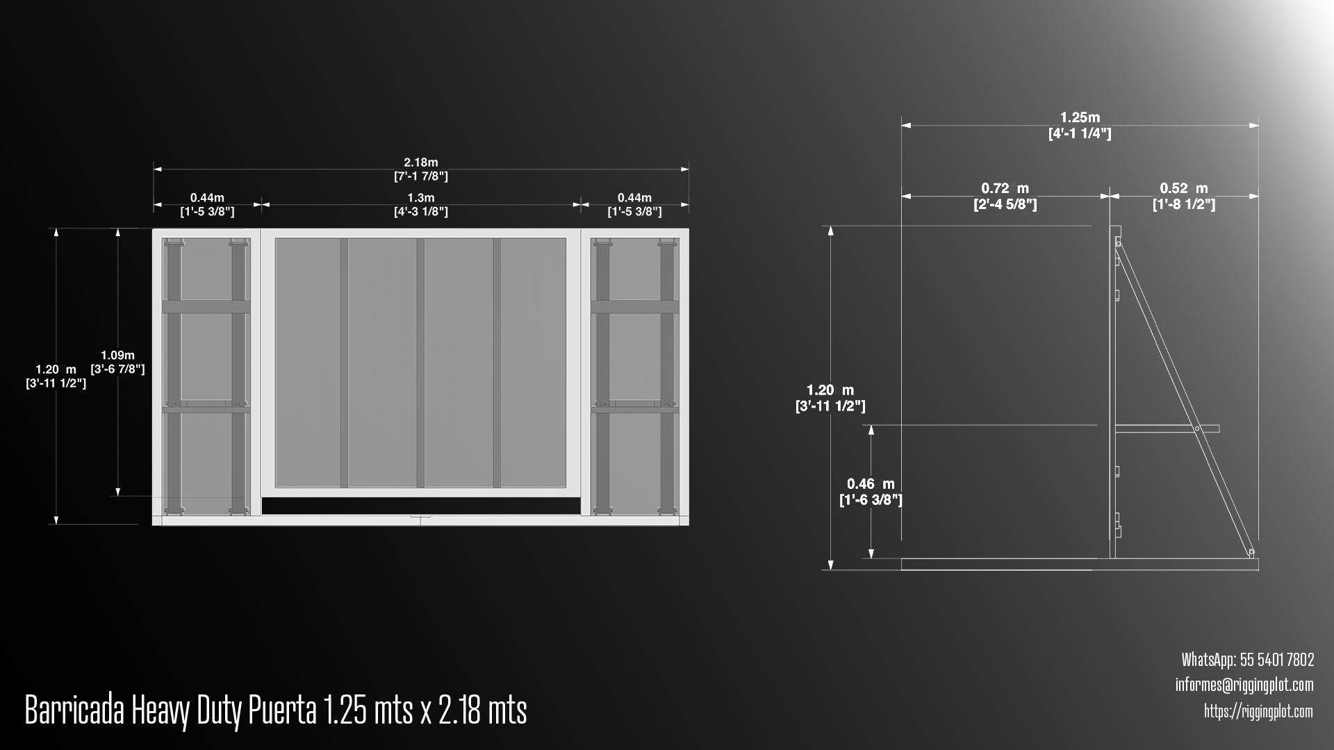 Barricada Heavy Duty con puerta de acceso fabricada en aluminio de alta resistencia, ideal para control de público, conciertos, festivales y eventos masivos en MÉRIDA y Riviera Maya.