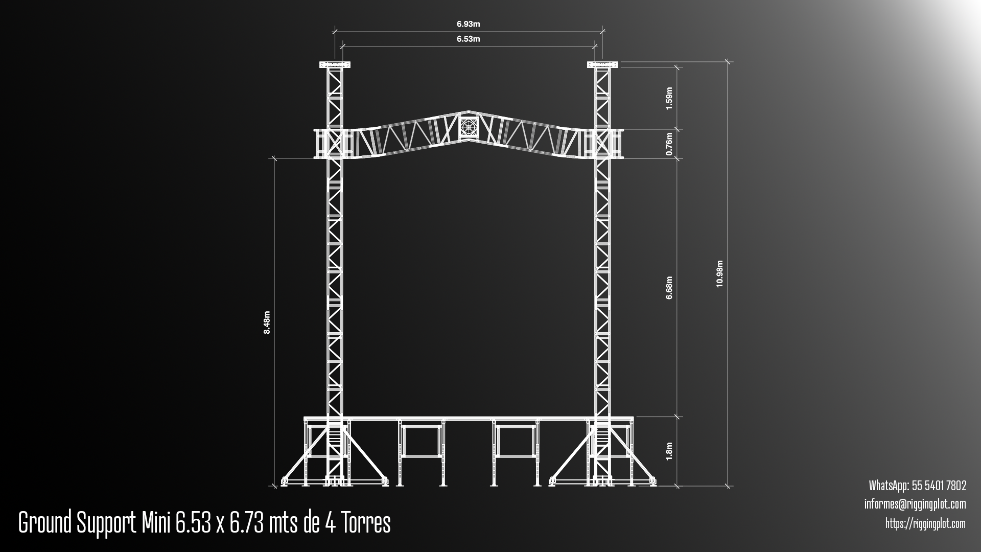ficha técnica ground support md 4.57 x 2.33 mts riggingplot MÉRIDA