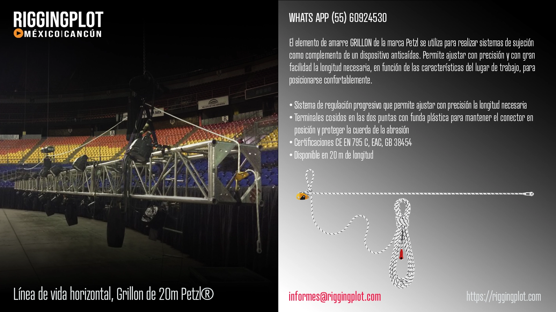 FICHA TÉCNICA LÍNEA DE VIDA HORIZONTAL GRILLON PETZL MÉRIDA
